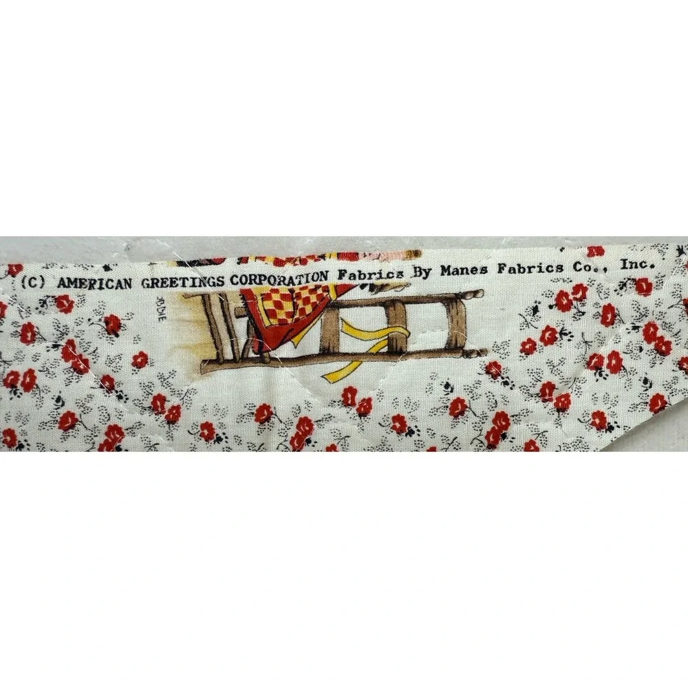 Vtg Holly Hobbie Quilted Fabric‎ Scrap Red Floral Hollie Hobbie And Friends